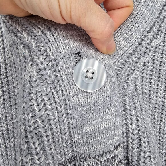 Woman Within Gray Gradient Cardigan Sweater 5X Relaxed Neutral Chunky Knit NWT - Picture 11 of 12